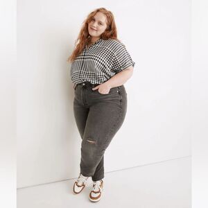 Madewell The Plus Perfect Vintage Jean in Cosner Wash: Knee-Rip Edition SZ 16W